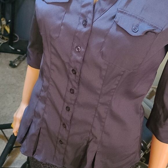 Cotton express chocolate button up - Picture 3 of 9